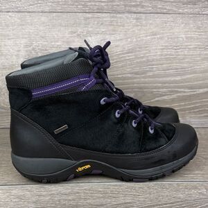 Dansko Paulette Women's Sz 8.5-9/EU 39 Black Leather Purple Vibram Hiking Boots